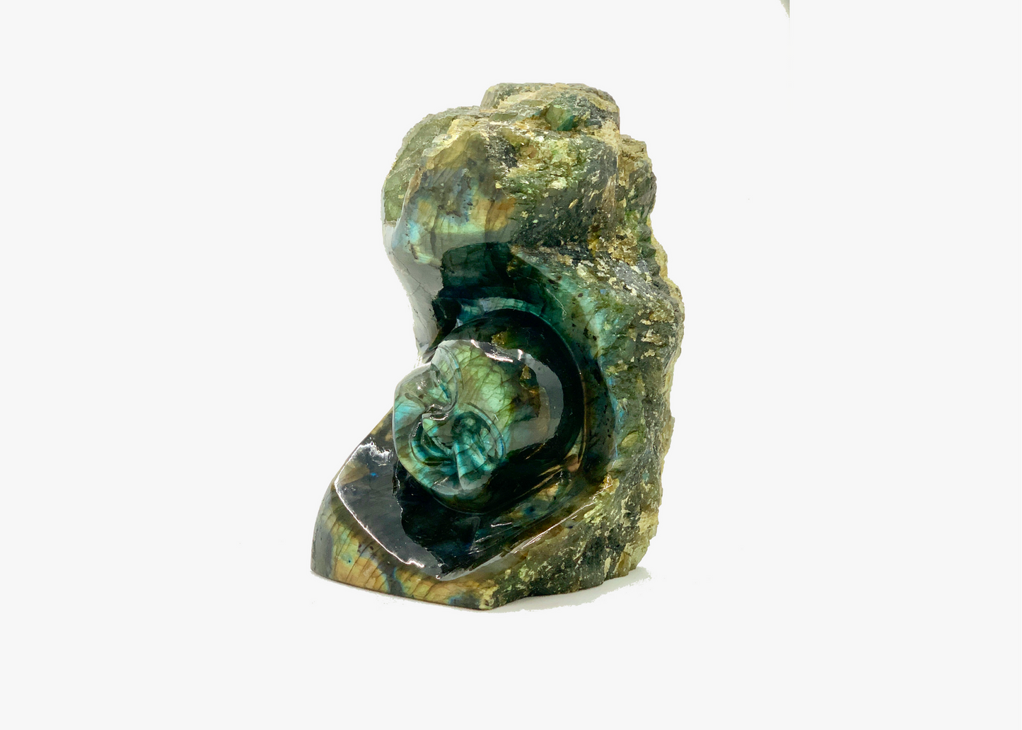 Happy Buddha - Raw Labradorite (Small, 13cm)