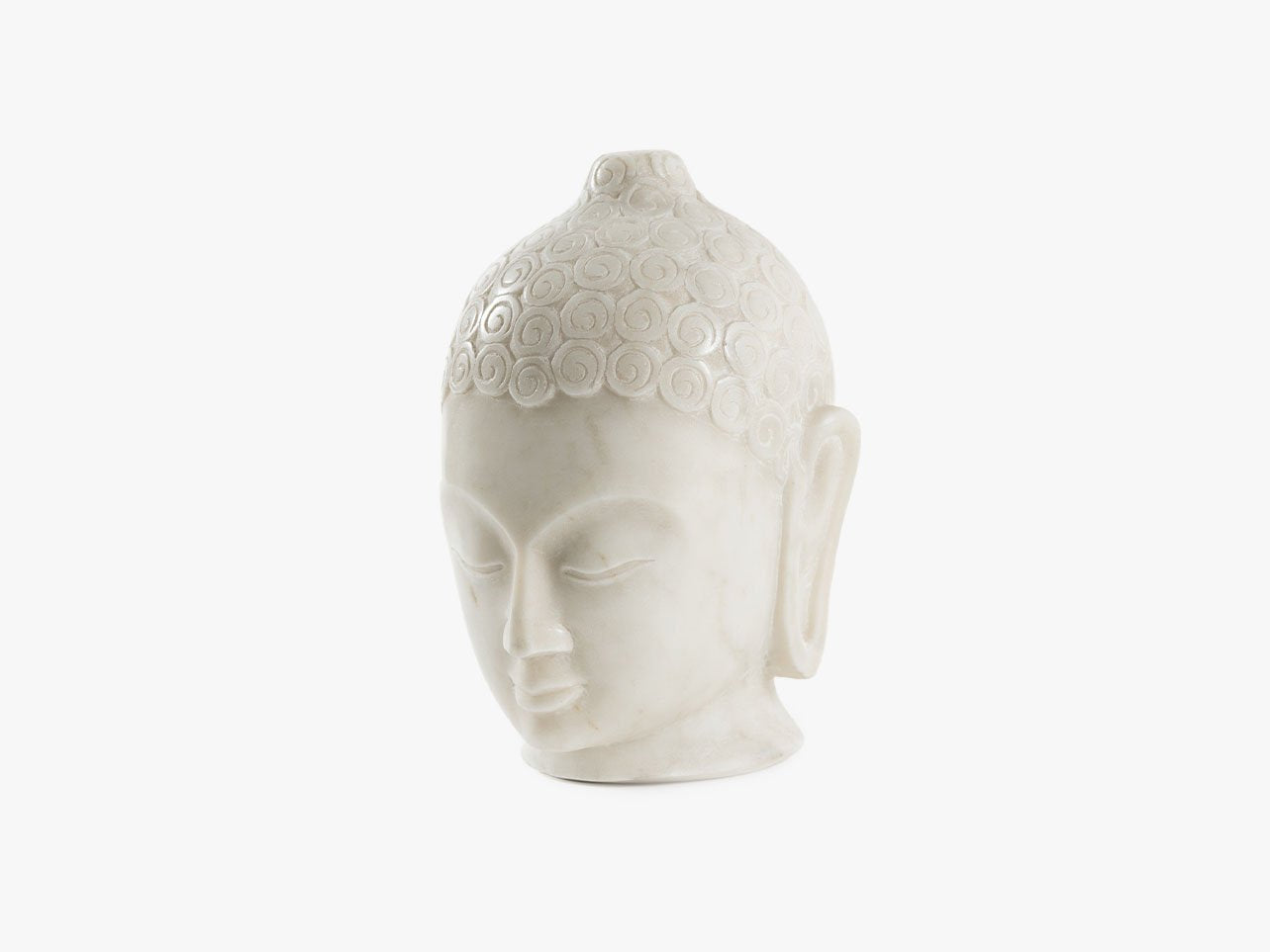 Buddha Head - White Marble (Medium, 23cm)