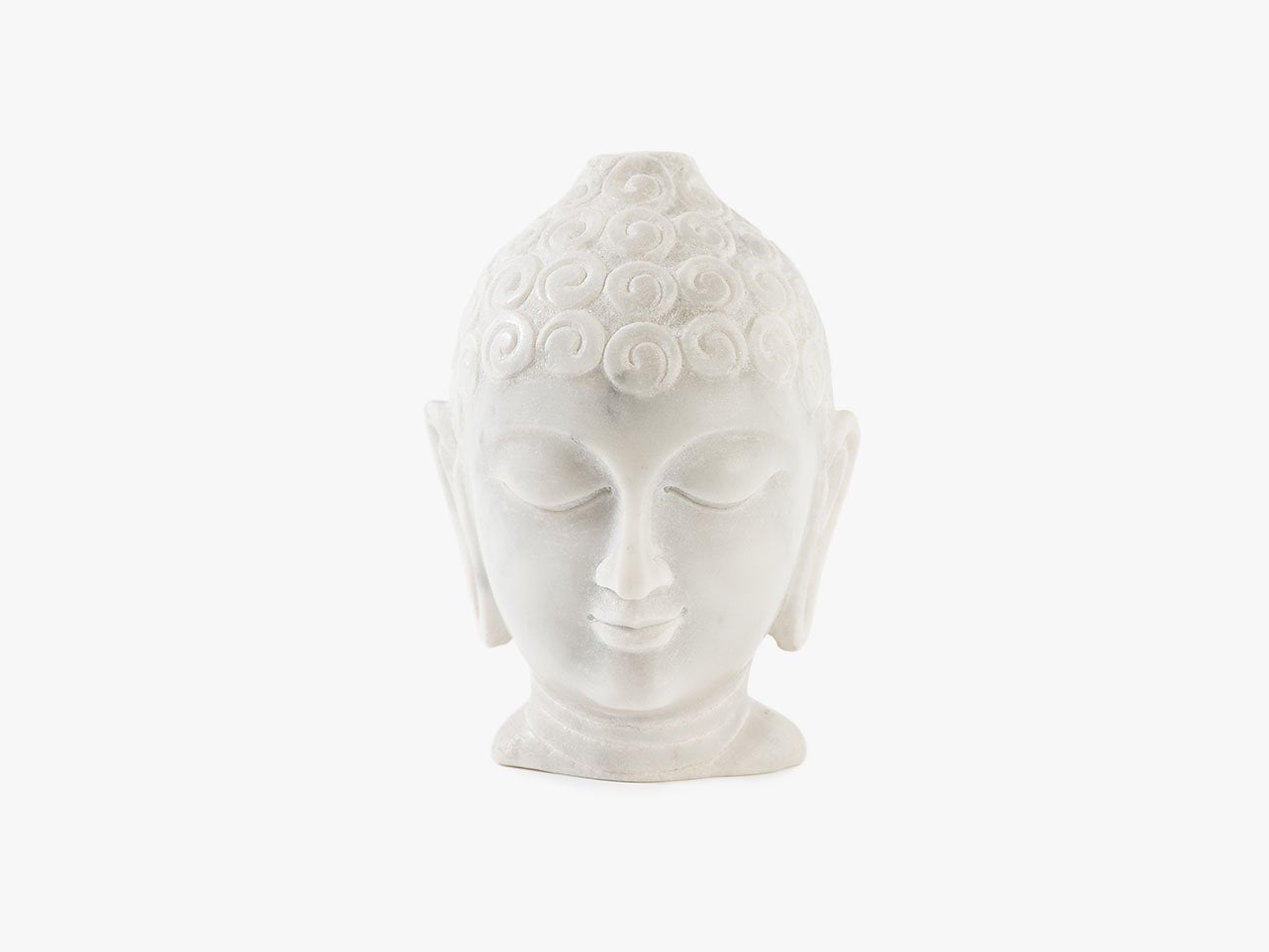 Buddha Head - White Marble (Small, 15cm)