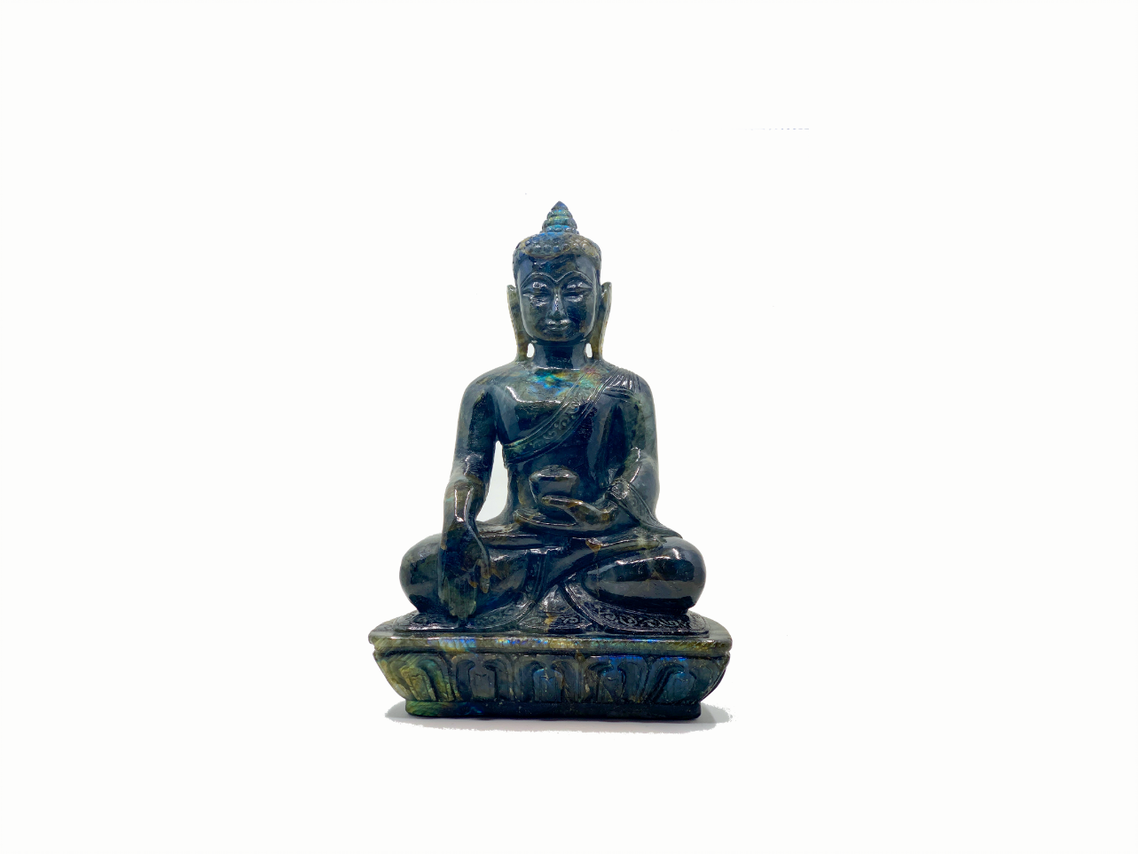Sitting Buddha - Labradorite (Medium, 26cm)