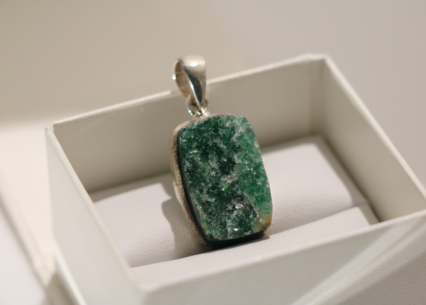 Green Aventurine Rough Square (Sterling Silver)